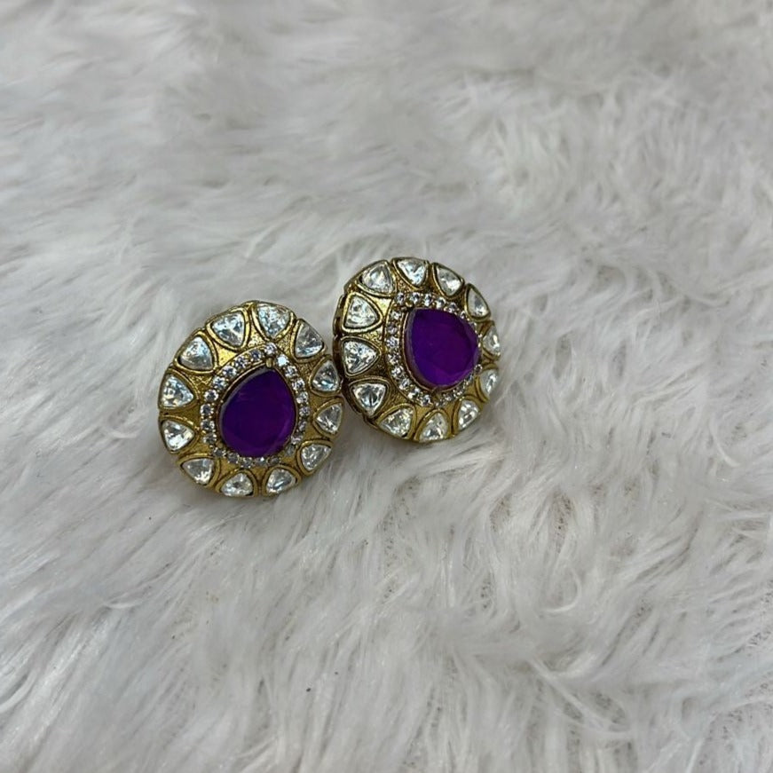 Purple stone earrings – shopviolla - Main Image