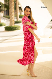 Pink Tye Dye Drape Resort Dress