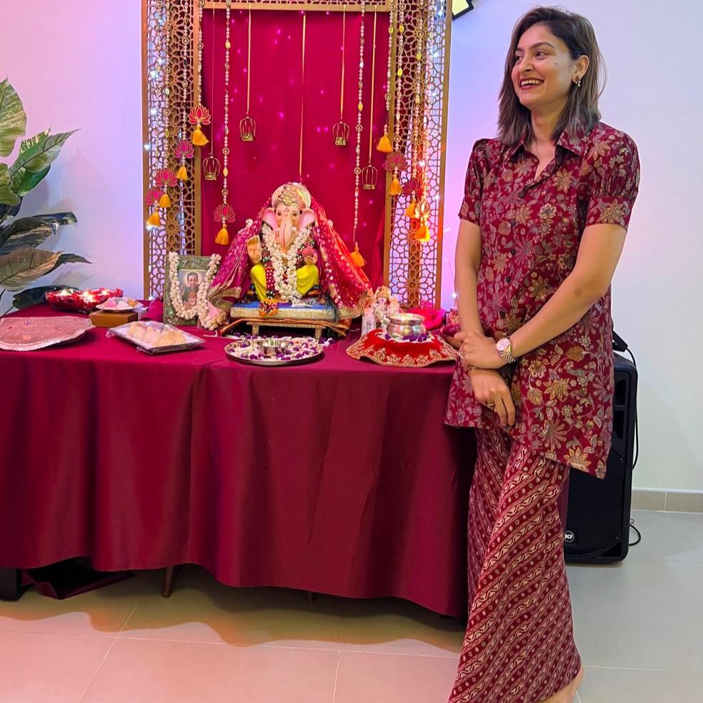 Client Diaries - Dhwani Stuns In a Maroon Floral Kurta Palazzo Set