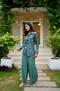 Teal Floral Printed Co-Ord Set