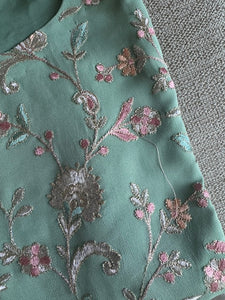 Sage Green Embroidered Kurta Palazzo Ethnic Set
