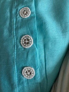 Firozi Blue Embroidered Kurta Embroidered Pant Ethnic Set