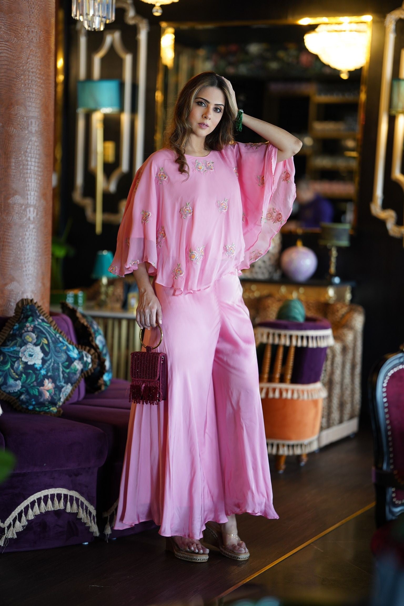 P.A.R.O.S.H. Palazzo Pants in Pink | Lyst