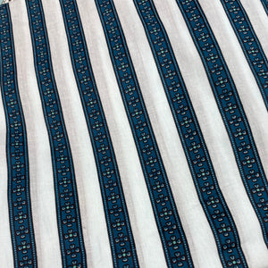 Blue White Striped Fabric