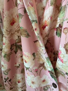 Soft Pink Floral Georgette Drape Dress