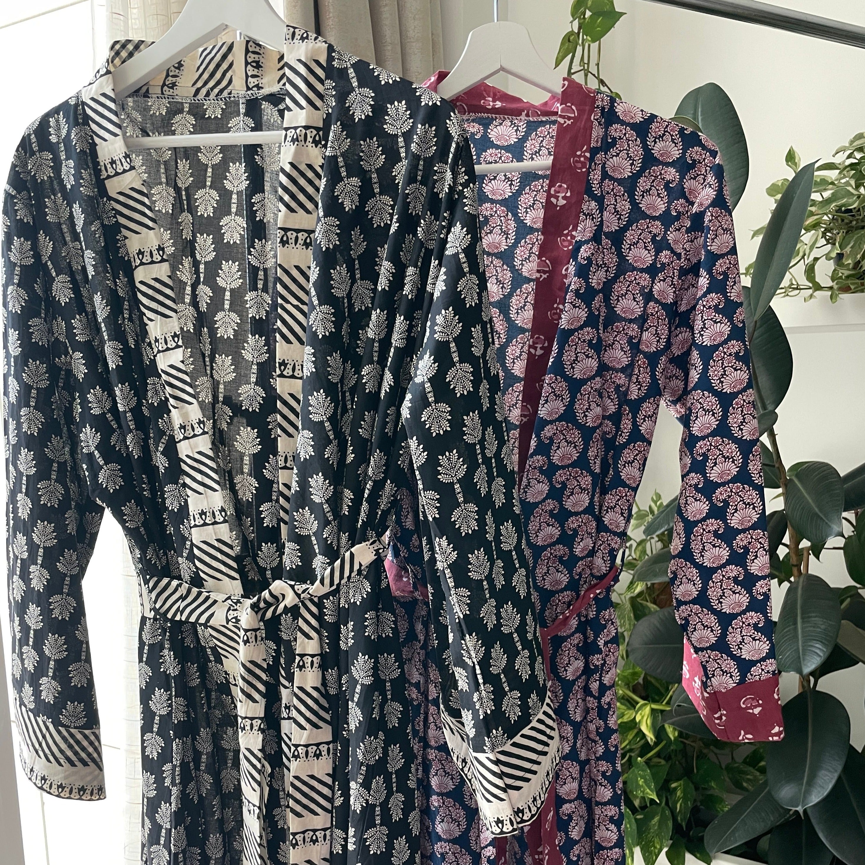 Block Print Kimono Robe Kaftan (Set of 2)