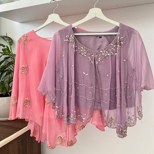 Lavender and Pink Cape Fusion Wear(Set of 2)