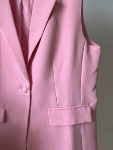 Pink Sleeveless Blazer