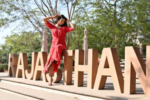 Red Drape  Dress