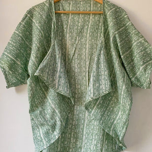 Mint Green Striped Waterfall Cape Top