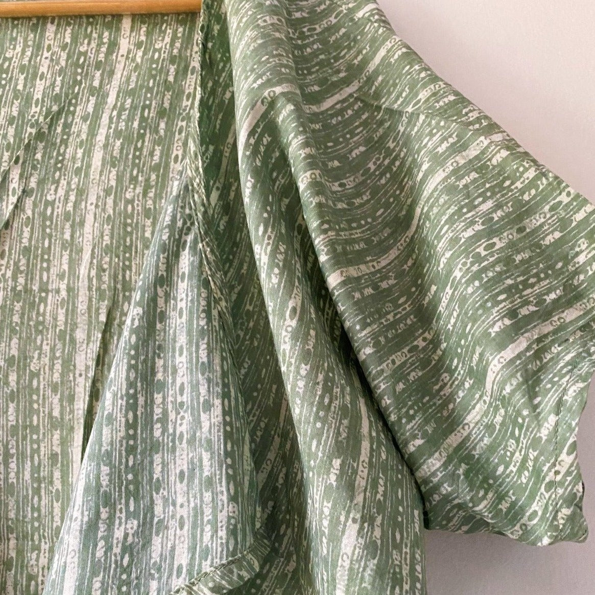 Mint Green Striped Waterfall Cape Top