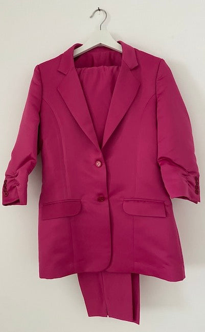 Fuchsia Pink Jacket Top Pant Set