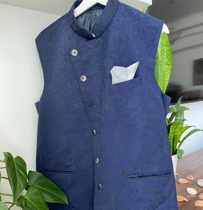 Midnight Blue Motif  Bandi  Jacket