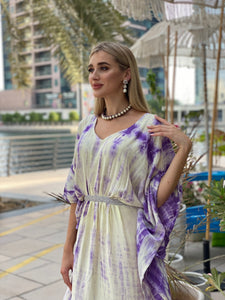 White Lavender Tye Dye Dress