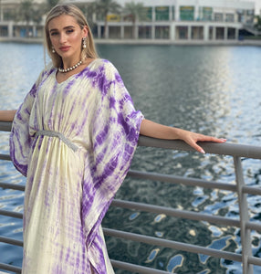 White Lavender Tye Dye Dress