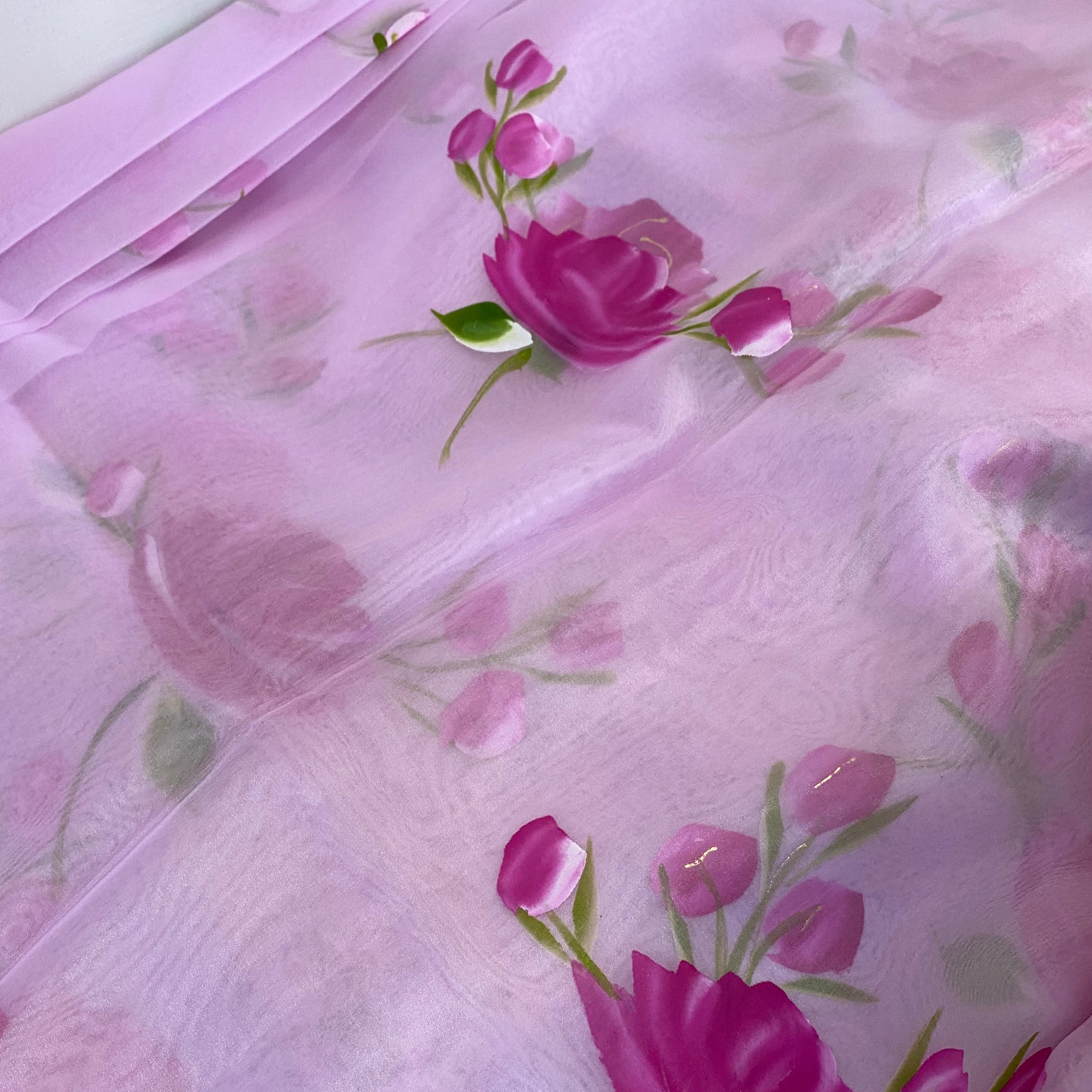 Soft Pink Tulip Organza Fabric