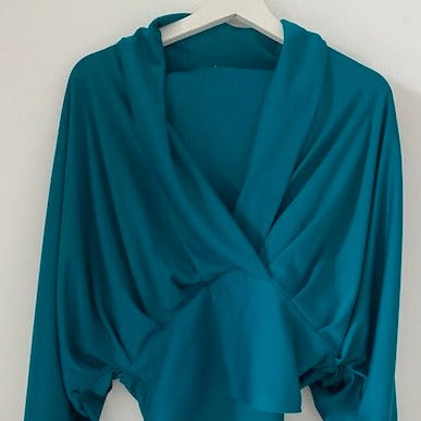 Teal Drape Top Set