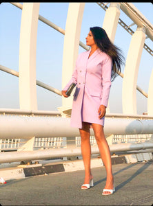 Lavender Button Blazer Dress