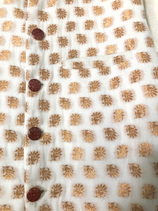 Cream Gold Motif Bandi Men's Jacket