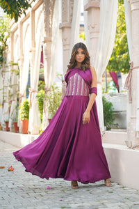 Wine Gold Cape gown